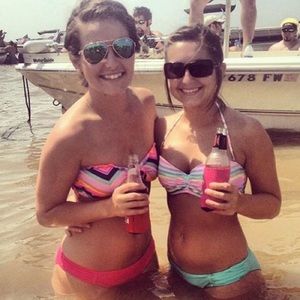 Victoria’s Secret striped with sequin bandeau